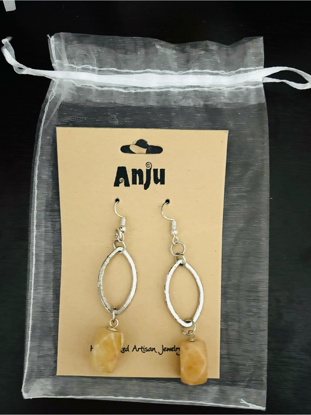 Drop stone artisan earrings